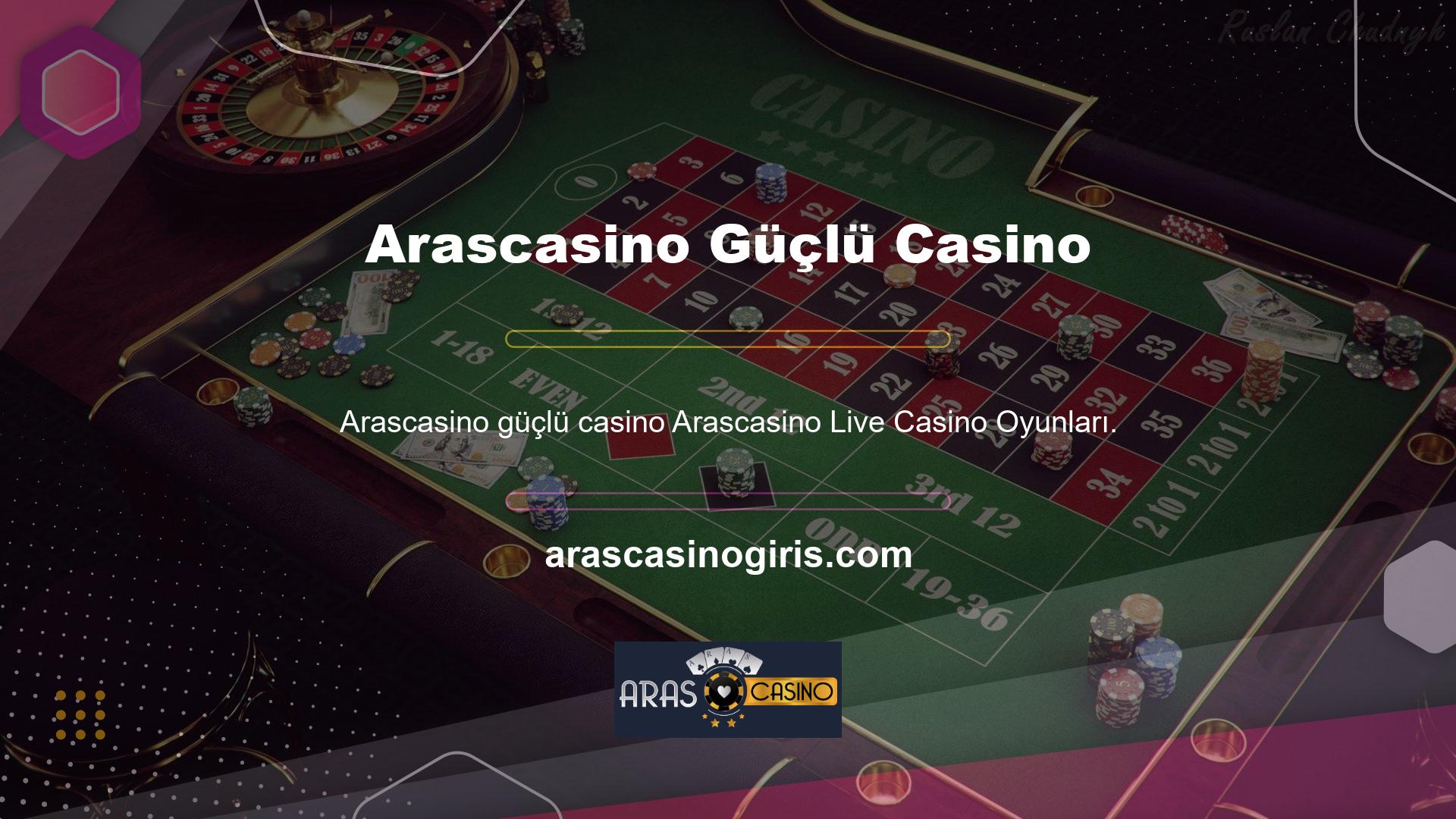 Birçok güçlü ve önde gelen oyun şirketi Arascasino web sitesine sürekli destek sağlamıştır